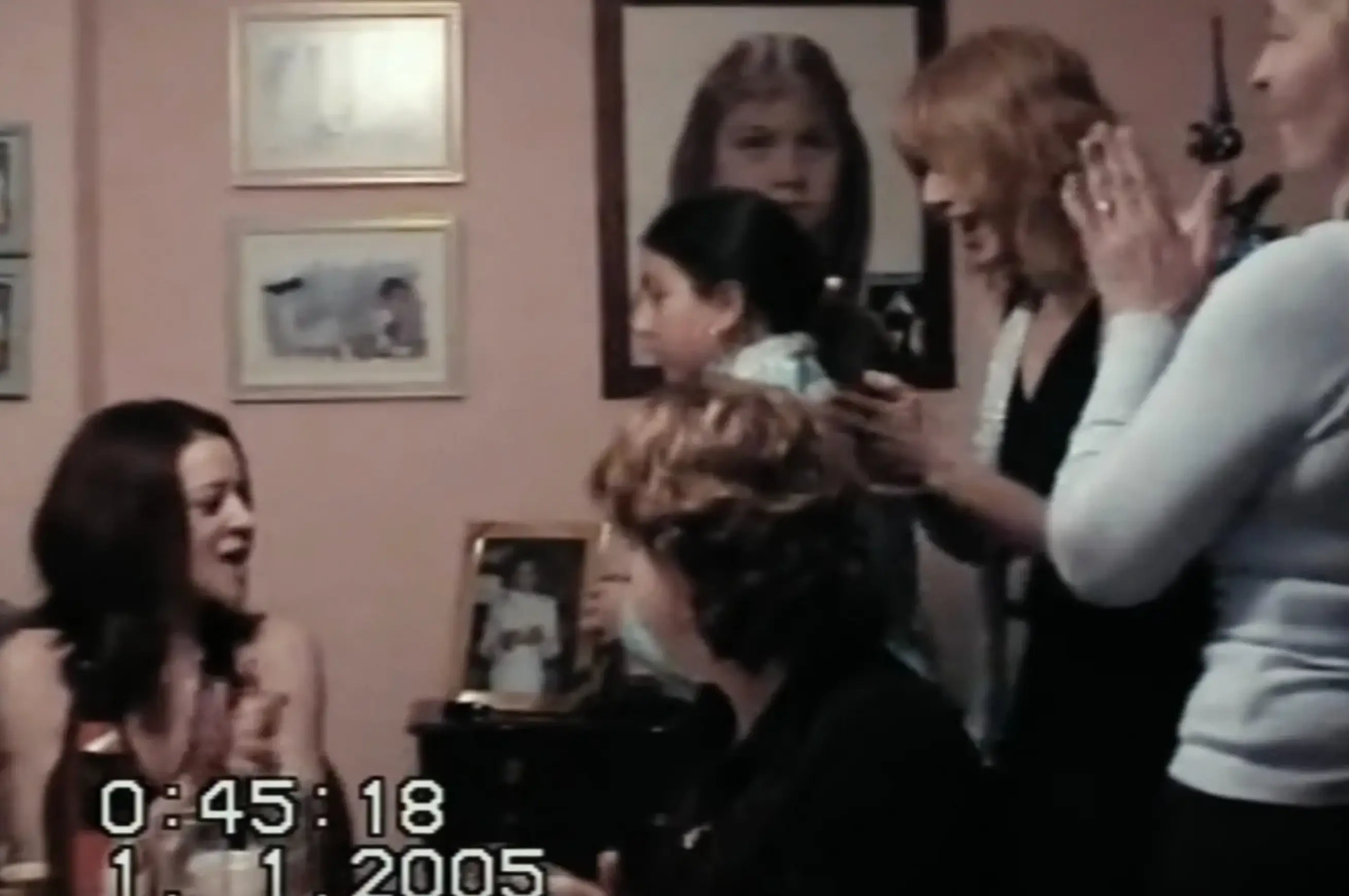 Esther Estepa (pictured) with her family, years before she was murdered (Netflix)