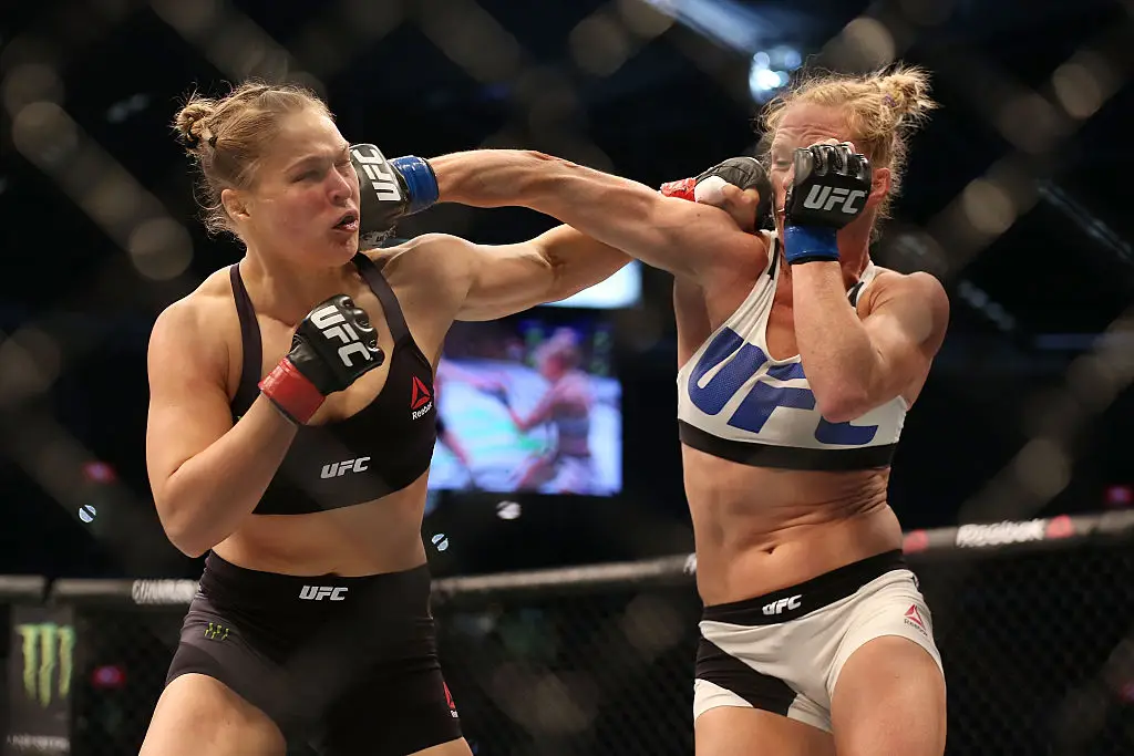 Rousey during her title defeat to Holly Holm (Quinn Rooney/Getty Images)