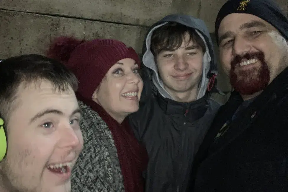 The Whitehead family, parents Michelle and Michael with their two sons.