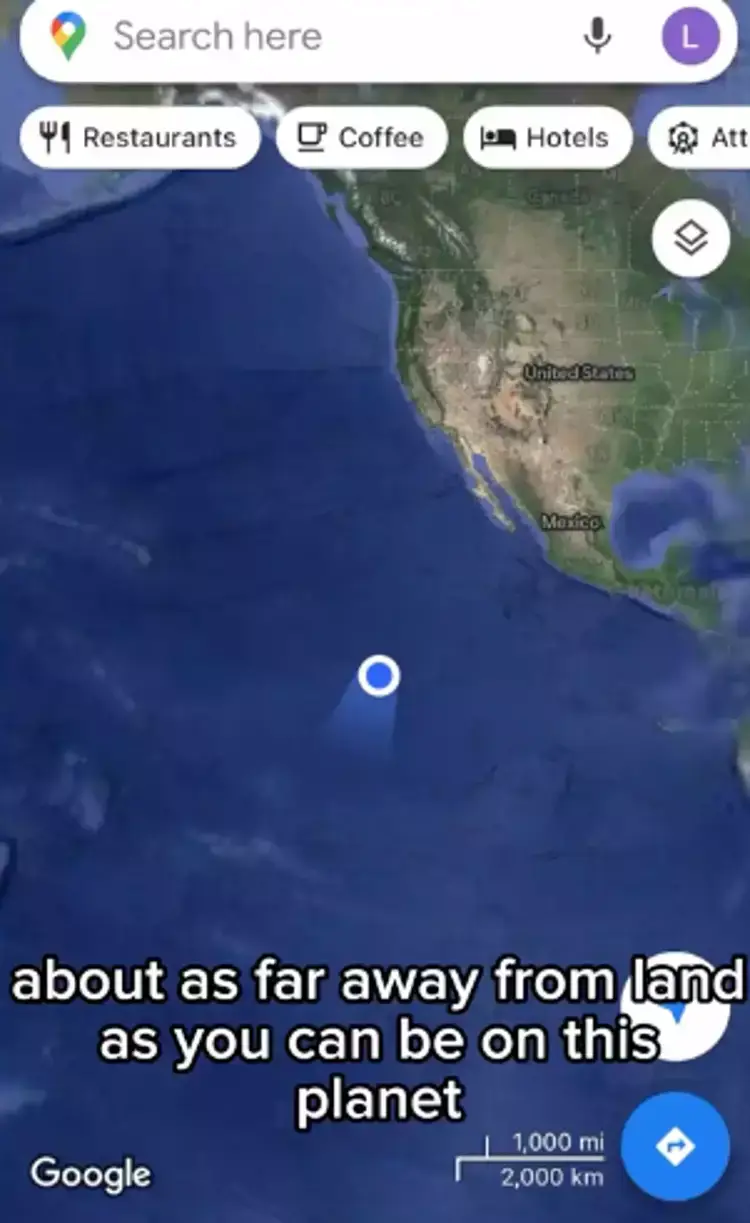 He's shared his Google Maps location (TikTok/@sailing_songbird)