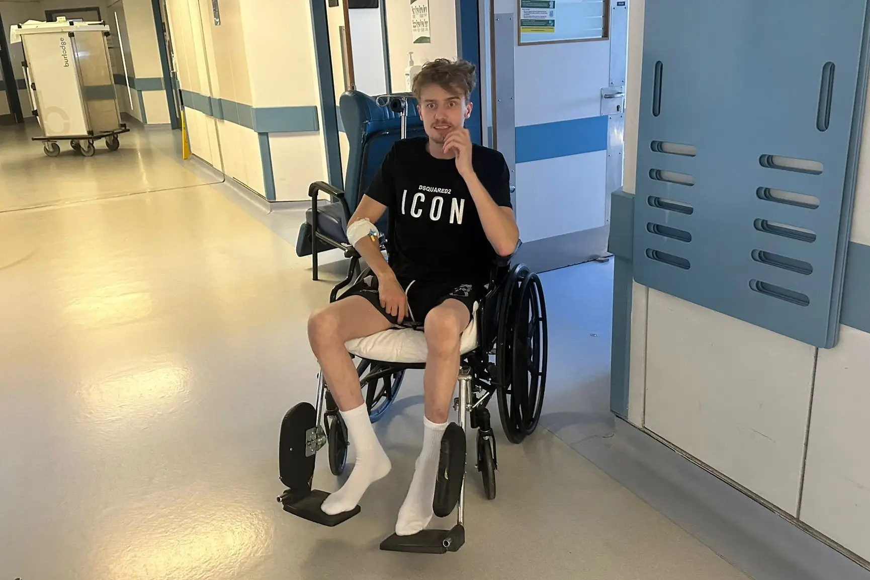 Sam is currently unable to walk due to his injuries (SWNS)
