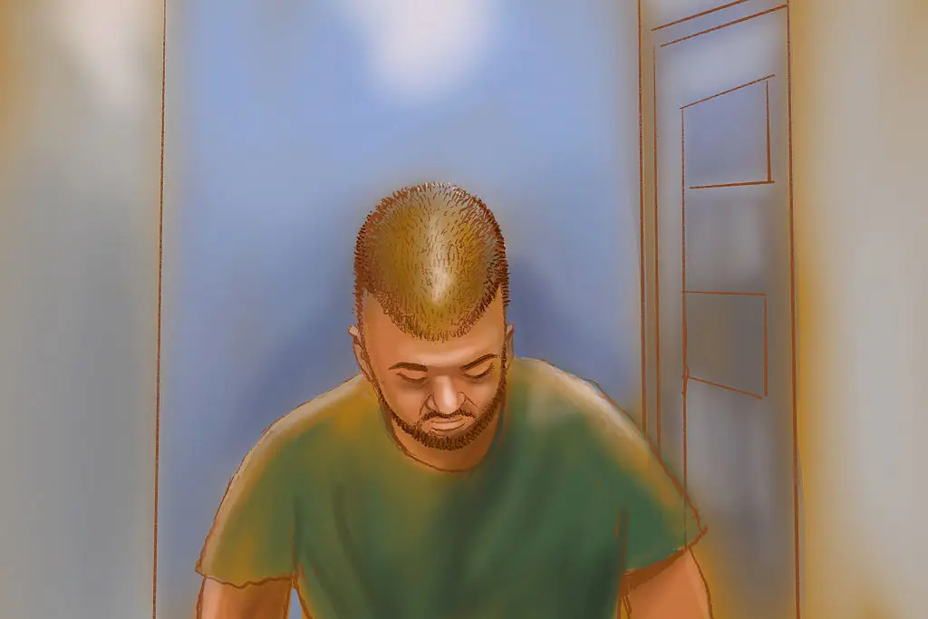 A court artist's sketch of Naveed Akram (Rocco Fazzari / AFP via Getty Images)