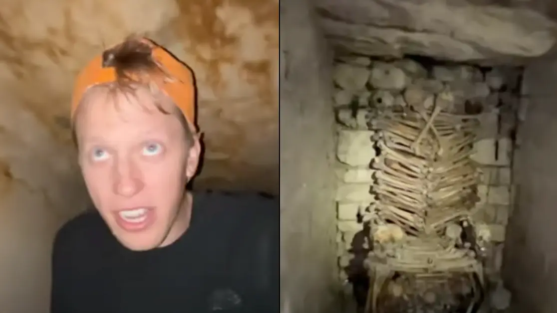YouTuber documents all the chilling things he finds in exploring creepy abandoned catacombs