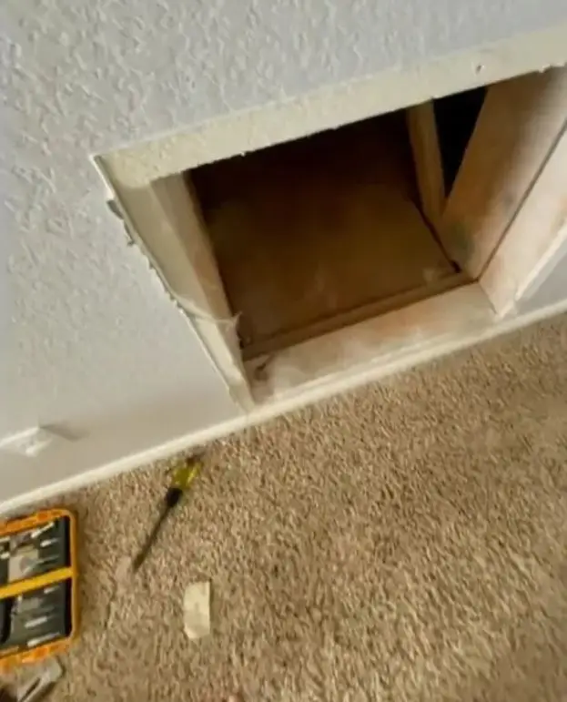 The man discovered a hidden room.