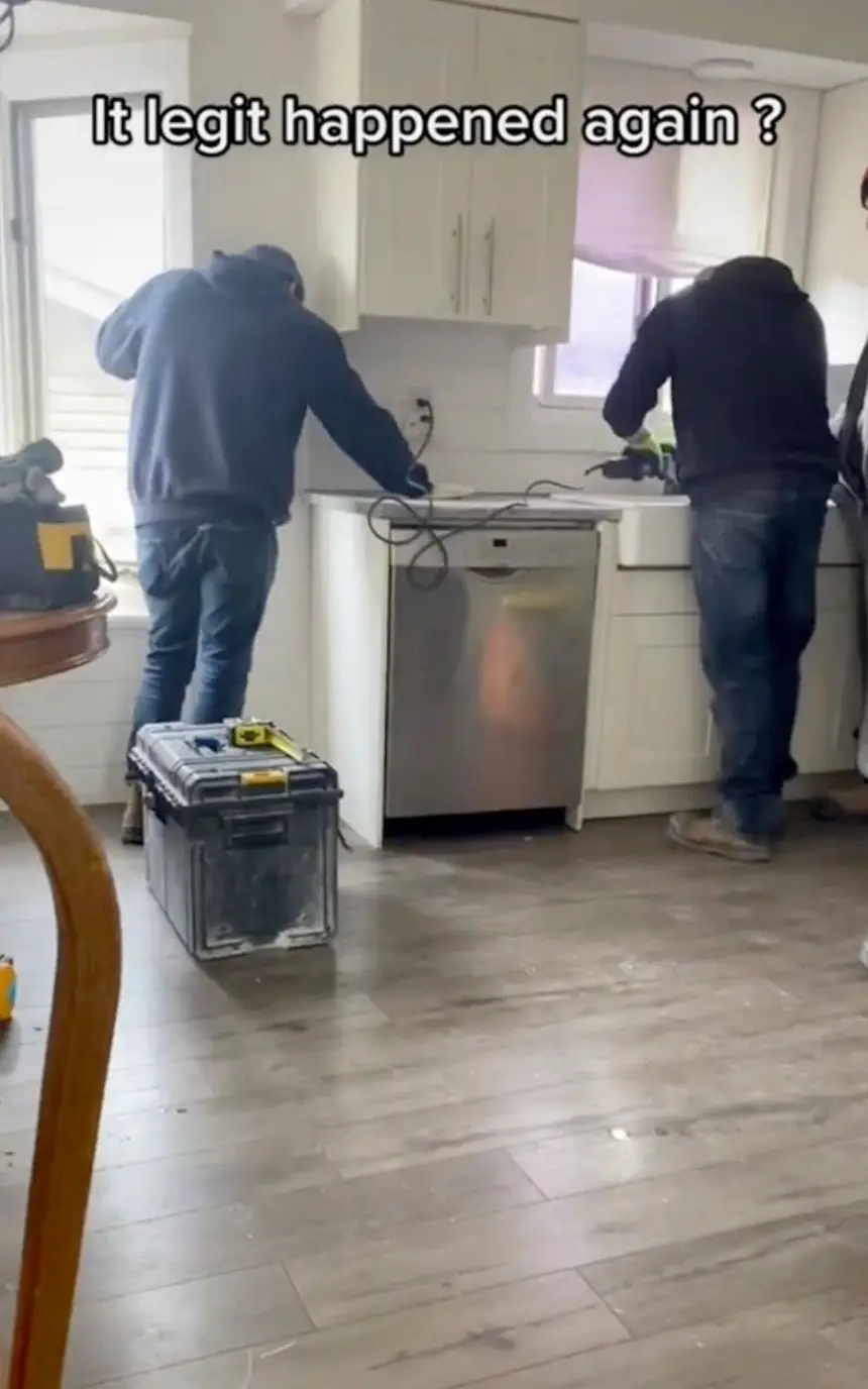 The builders were hard at work.