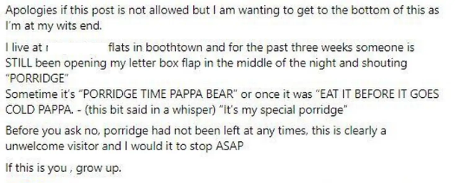 The man begged for answers on Facebook.