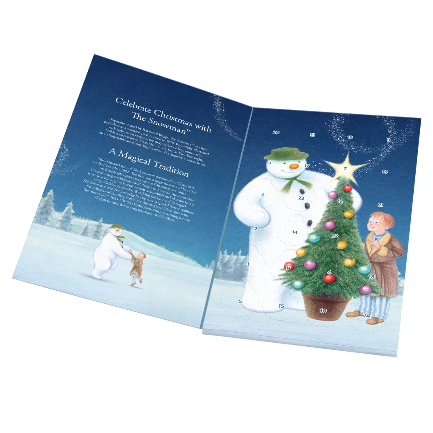 The Snowman advent calendar for 2024 (Royal Mint)
