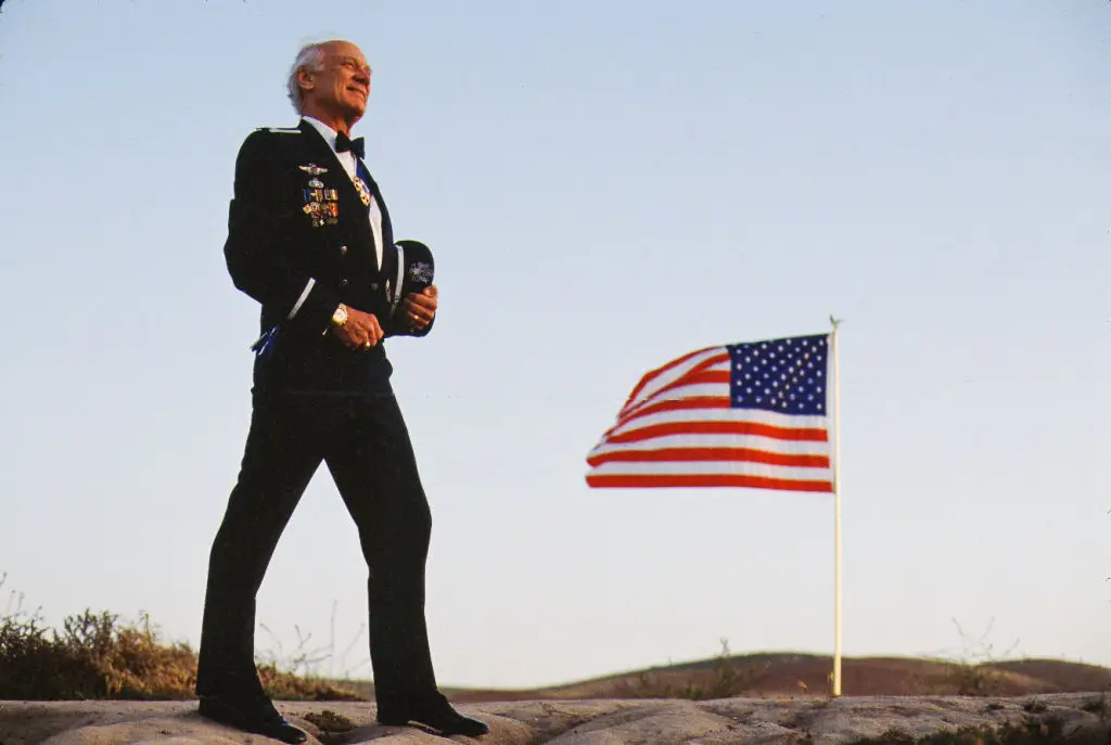 Buzz Aldrin in the 90s (Mark Sennet/Getty Images)
