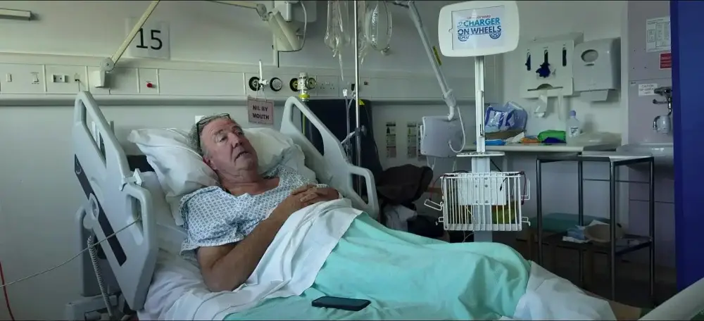 Clarkson was seen in hospital in the episode (Prime Video)