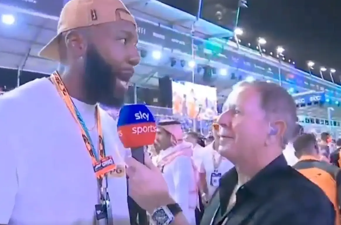 Martin Brundle was forced to interrupt Russell Okung mid-conversation (Sky Sports)