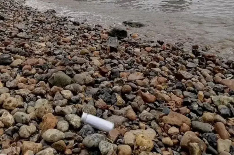 The message was found inside the bottle.