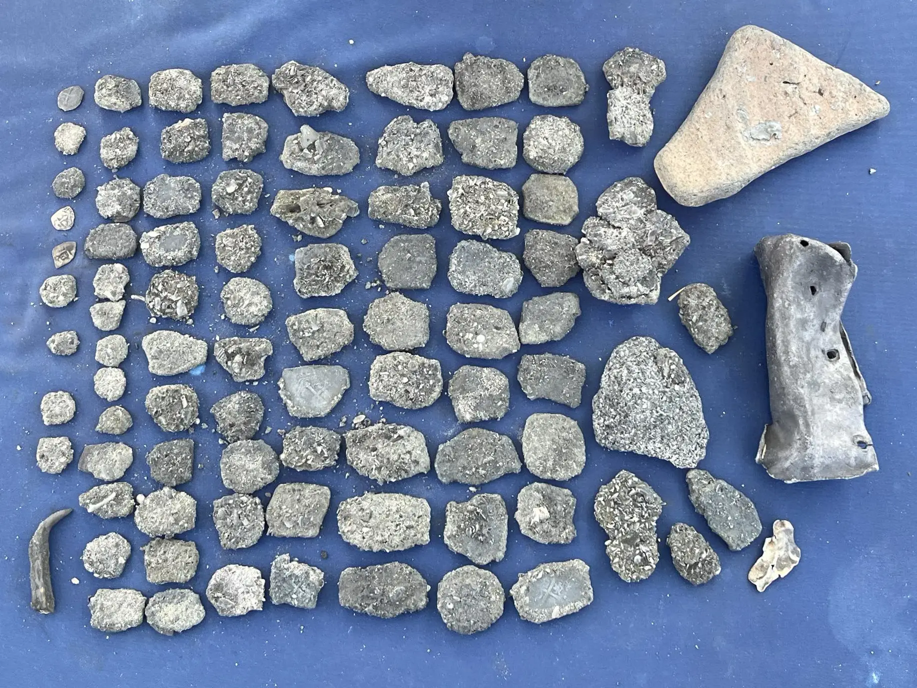 Those are silver cobs, you can see the details remaining on some of the coins. (Grant Gitschlag/Pen News)