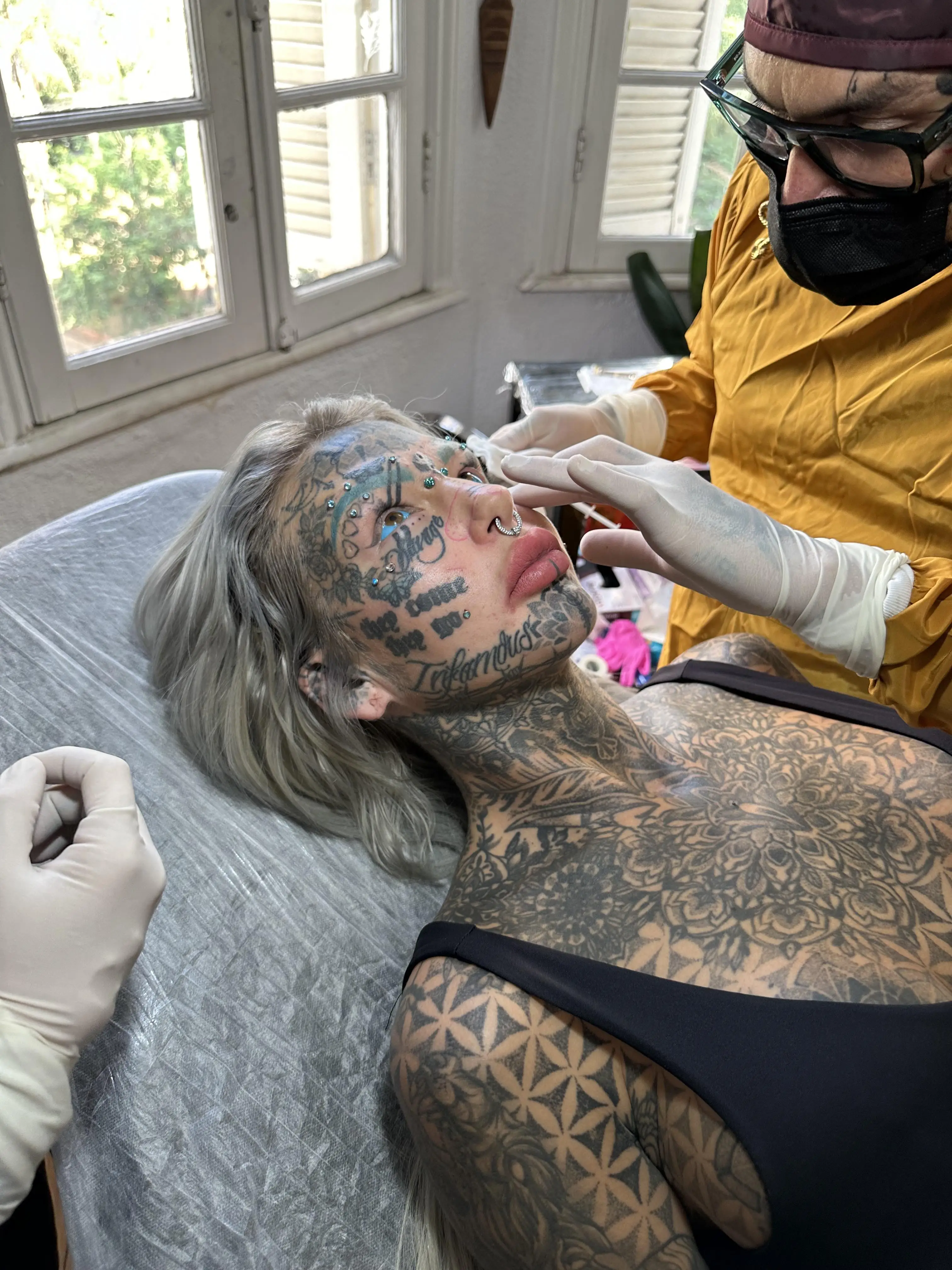 The Australian has 98 percent of her body covered in tattoos - which includes her eyeballs. (Jam Press)