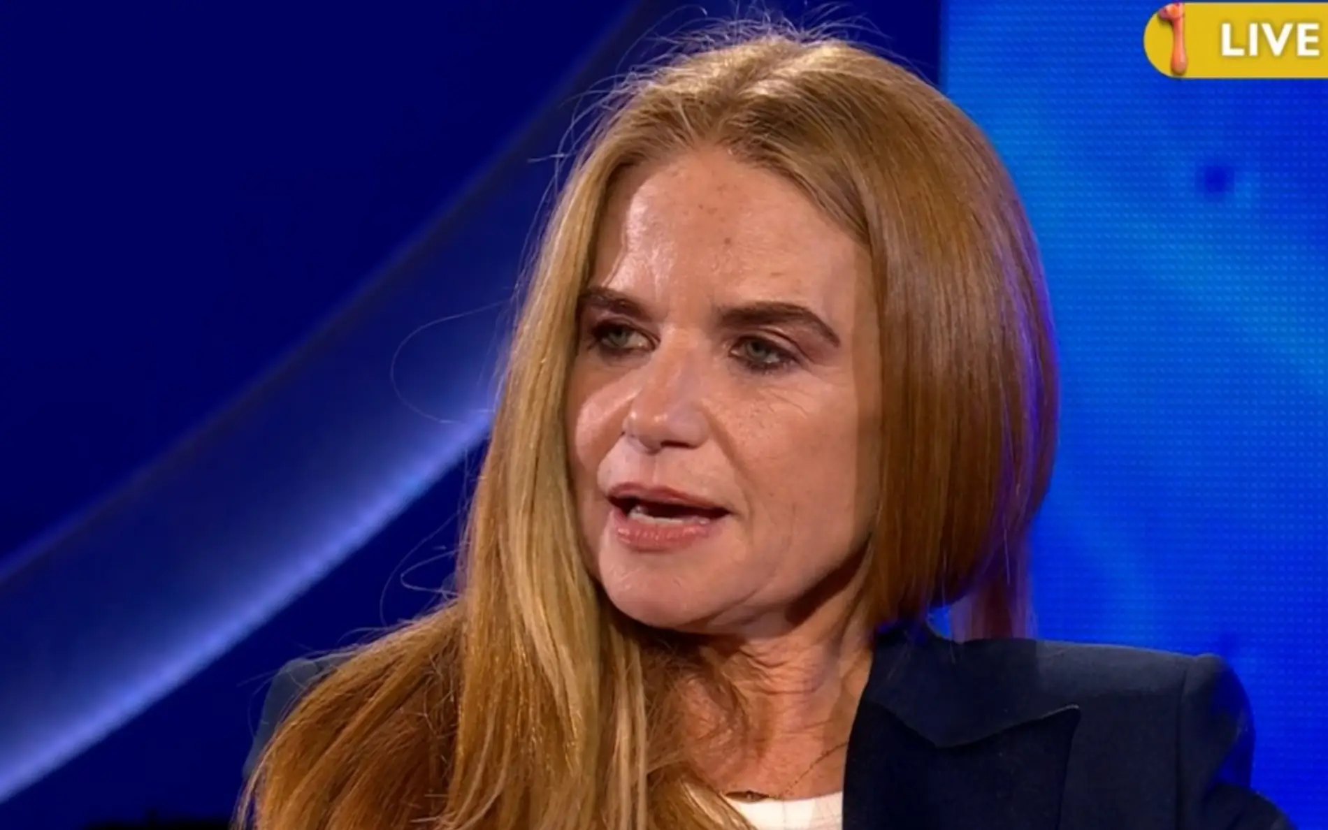 Patsy Palmer didn't want to discuss Mickey Rourke or cooking in her exit interview (ITV)