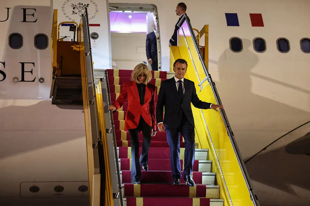 Emmanuel Macron and his wife have raised eyebrows (LUDOVIC MARIN/AFP via Getty Images)