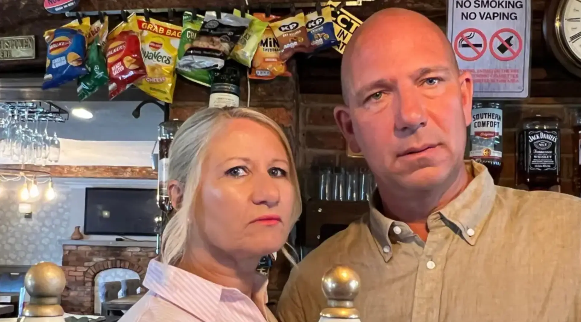 The couple have been left in a tough situation since their pub's page was removed (Julie and Lee Loach)