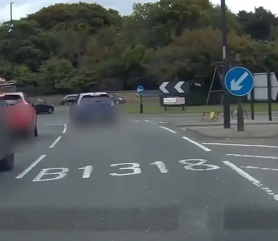 Step 1 of the roundabout slingshot, go down the right-hand lane even though you should be in the lane to turn left..