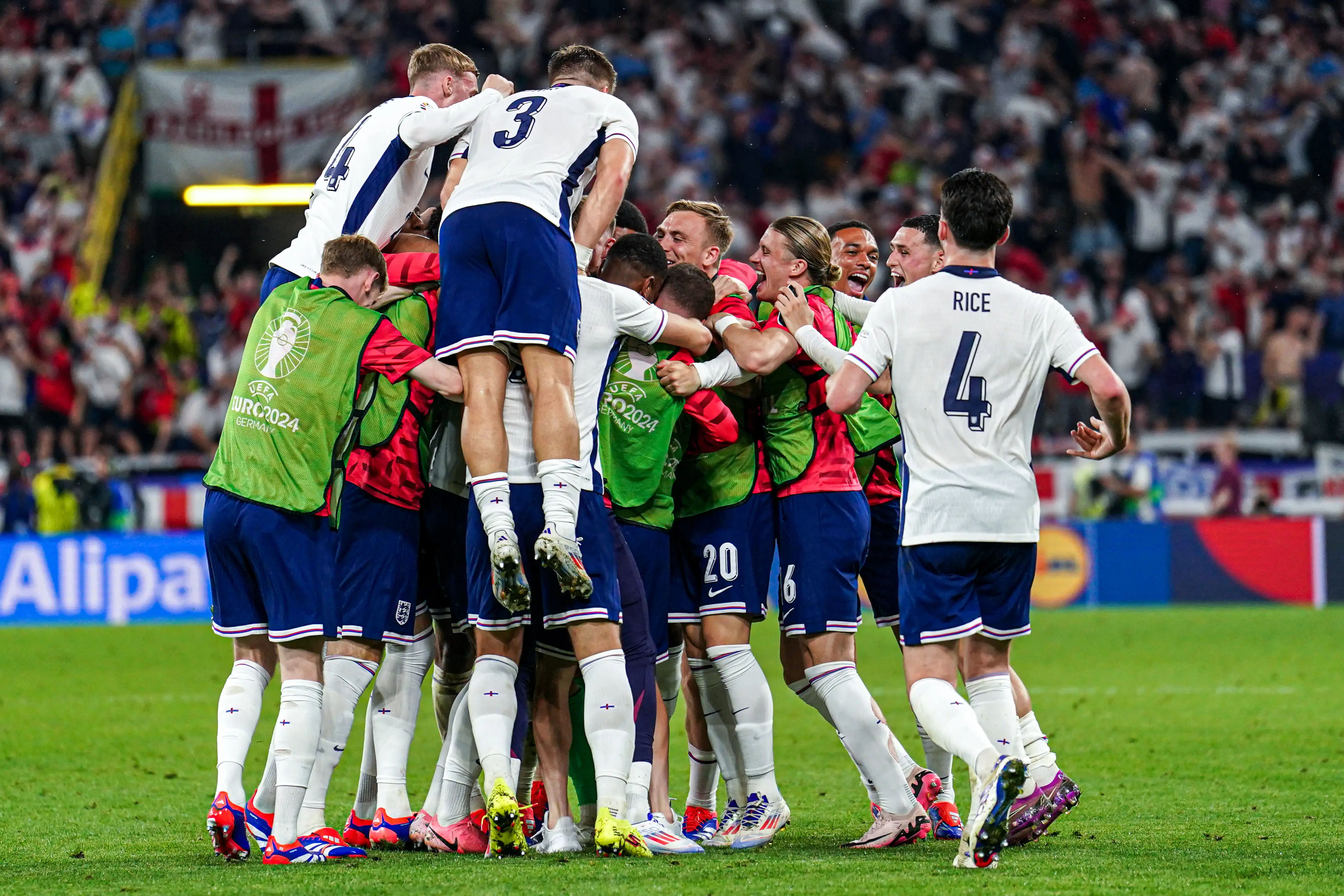 The lads are in the Euro 2024 finals - and John Bishop won't miss it for the world. (Joris Verwijst/BSR Agency/Getty Images)
