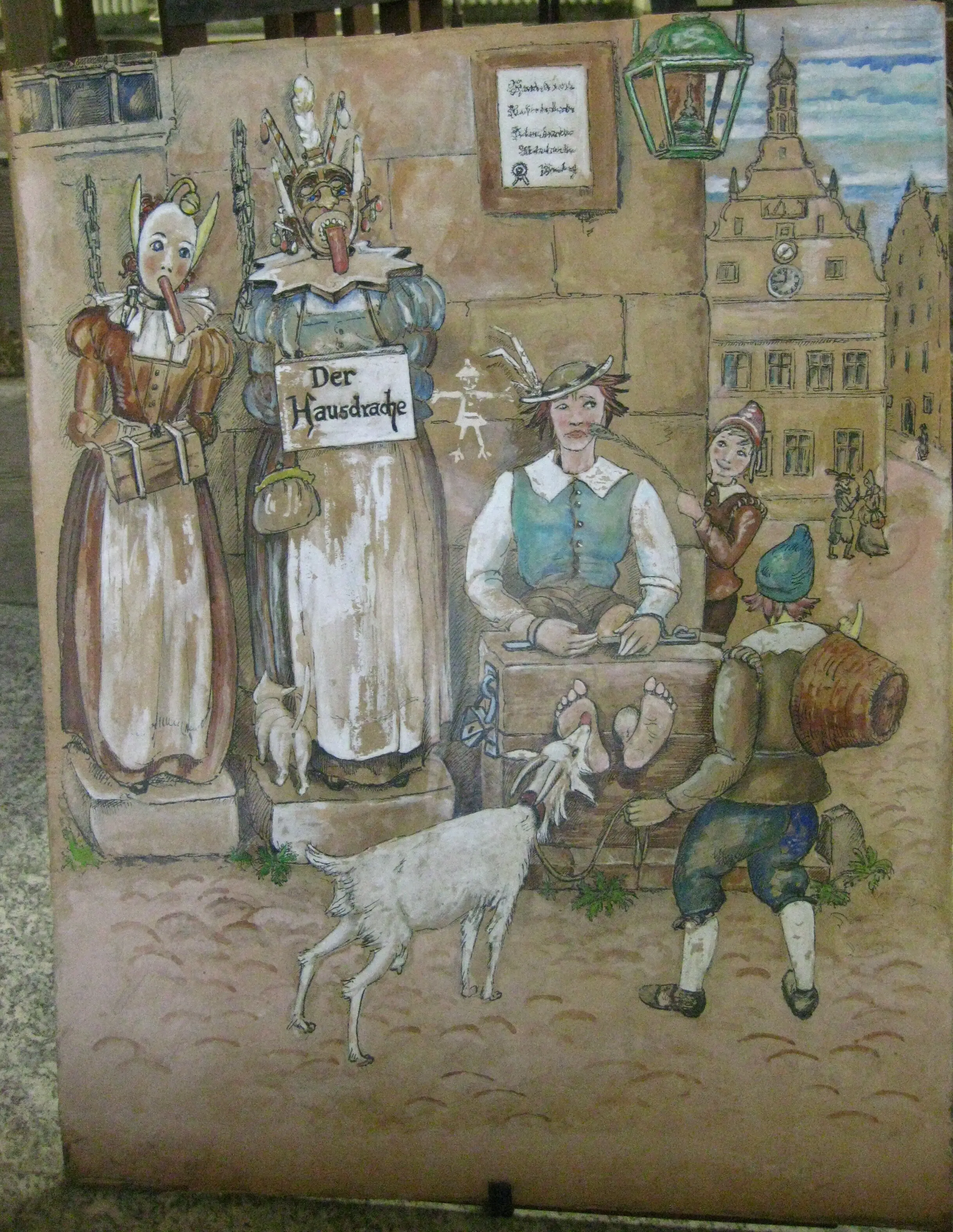 An artist's impression of the 'goat's tongue' punishment (By Nan Palmero from San Antonio, TX, USA - Rothenburg Germany Torture Museum, CC BY 2.0, https://commons.wikimedia.org/w/index.php?curid=65242774)