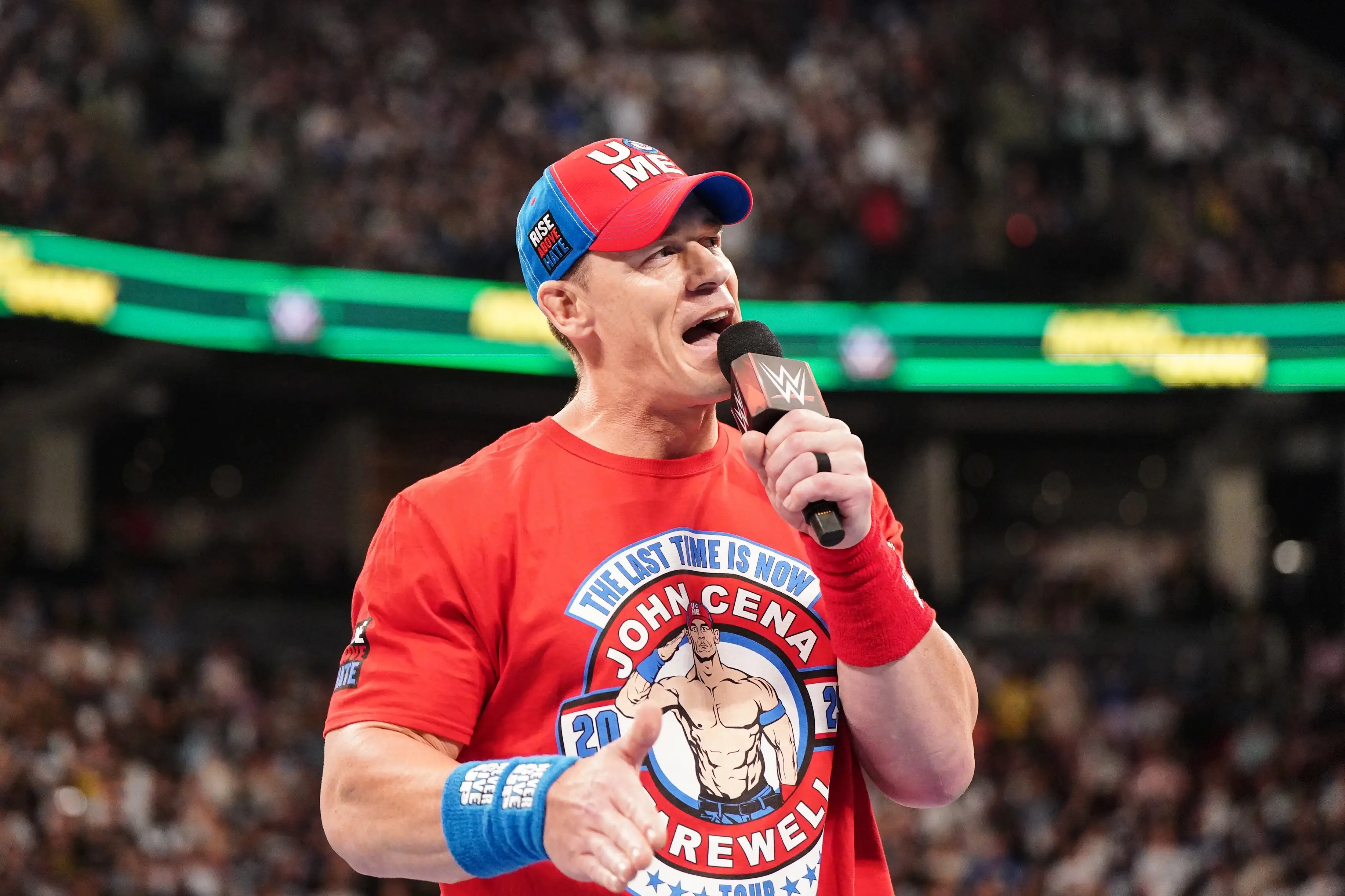 Cena is promoting both WWE's Crown Jewel and Peacemaker (WWE via Getty Images)