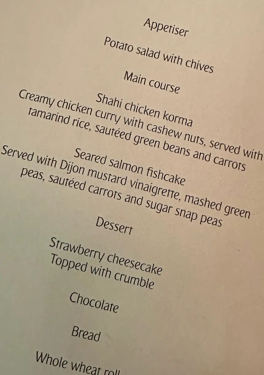 He only realised that the meal had nuts when he saw the menu. (Instagram/@_jackfowler_)