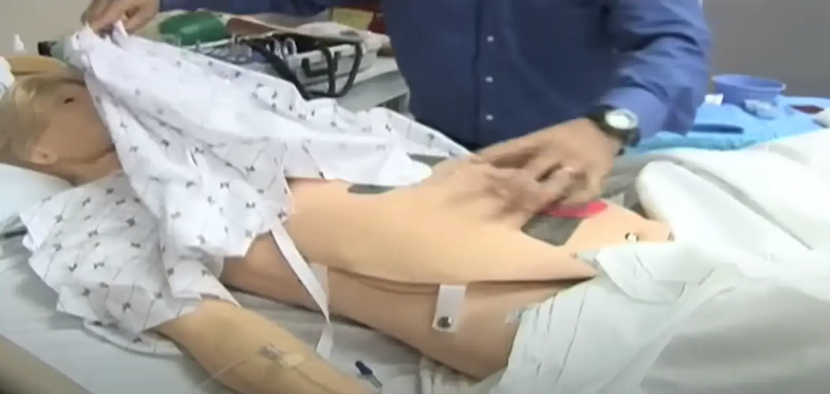 The robot is complex and has extras to prepare students for any mishaps that may happen in a real birthing situation. (YouTube/Discovery)