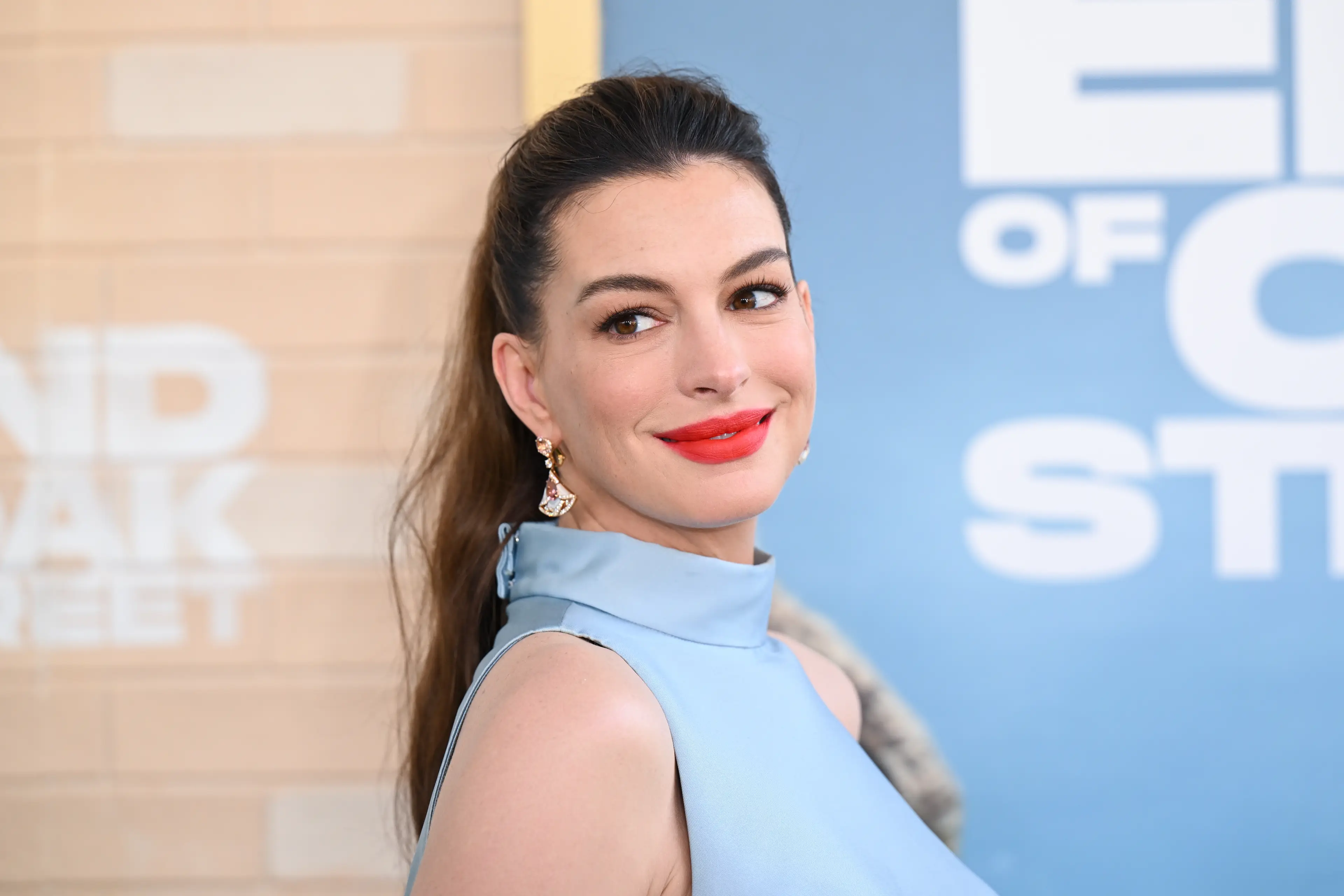 Anne Hathaway said she plans to have her baby and then get filming for the new flick (Gilbert Flores/Variety via Getty Images)