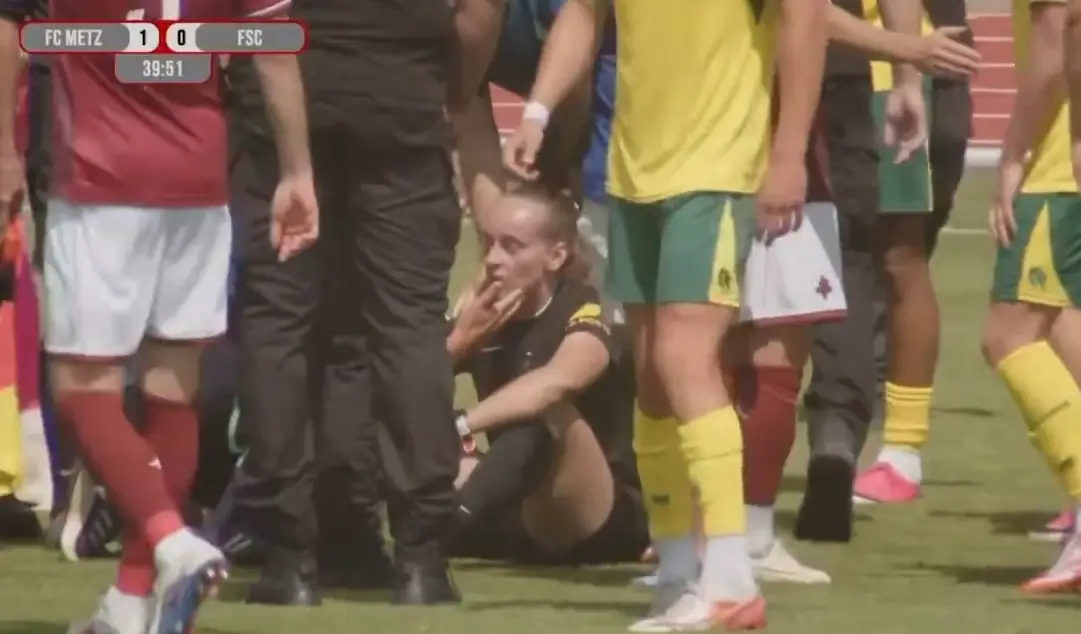 The referee reportedly suffered a concussion (X)
