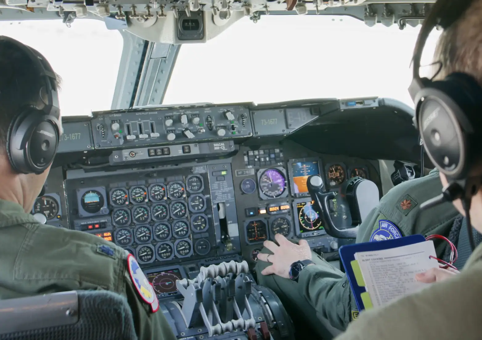 The plane's controls are analogue so they can't be interfered with by hackers (National Airborne Operations Center)