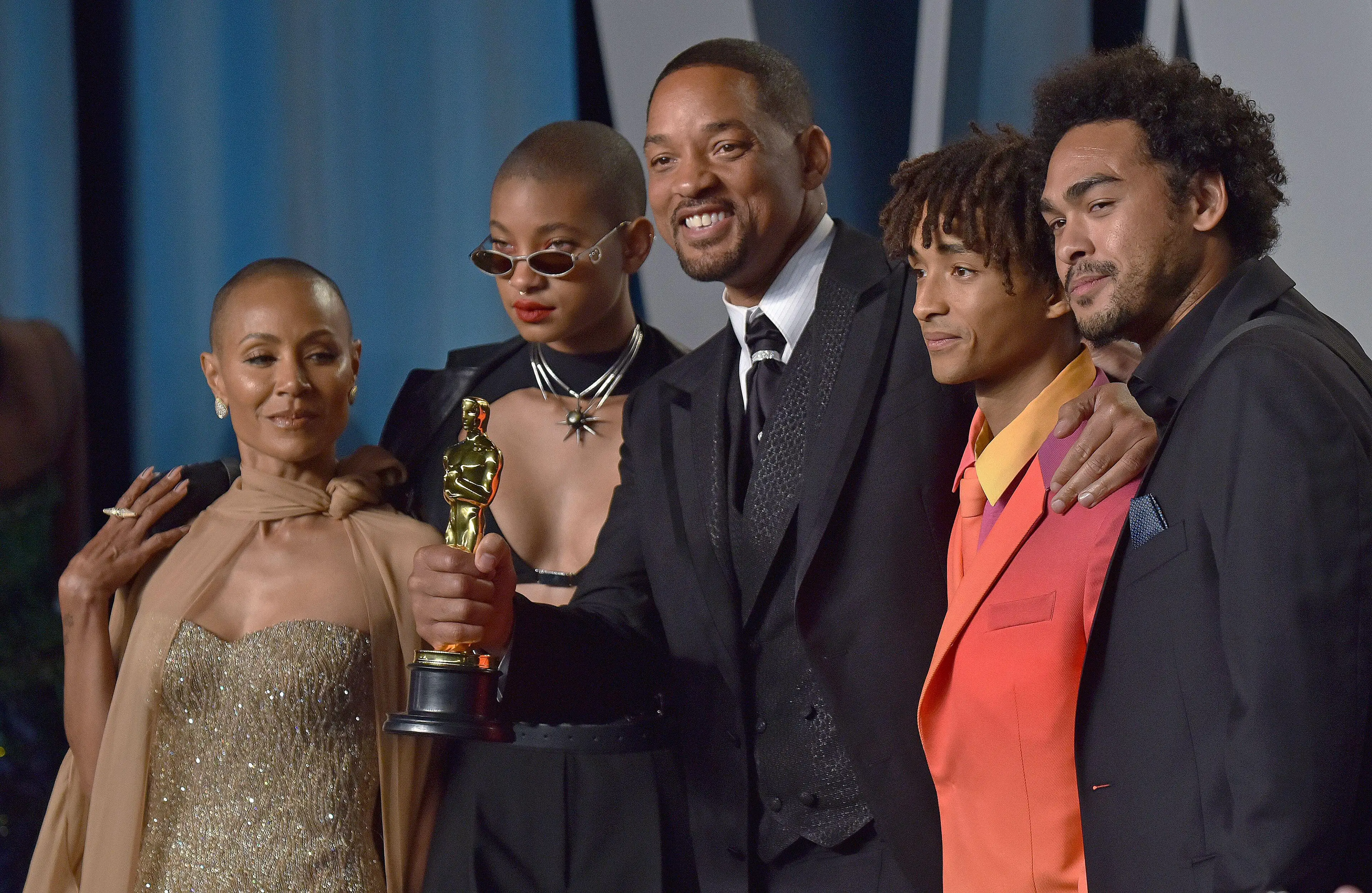 Jada Pinkett-Smith, Willow, Will, Jaden and Trey Smith.
