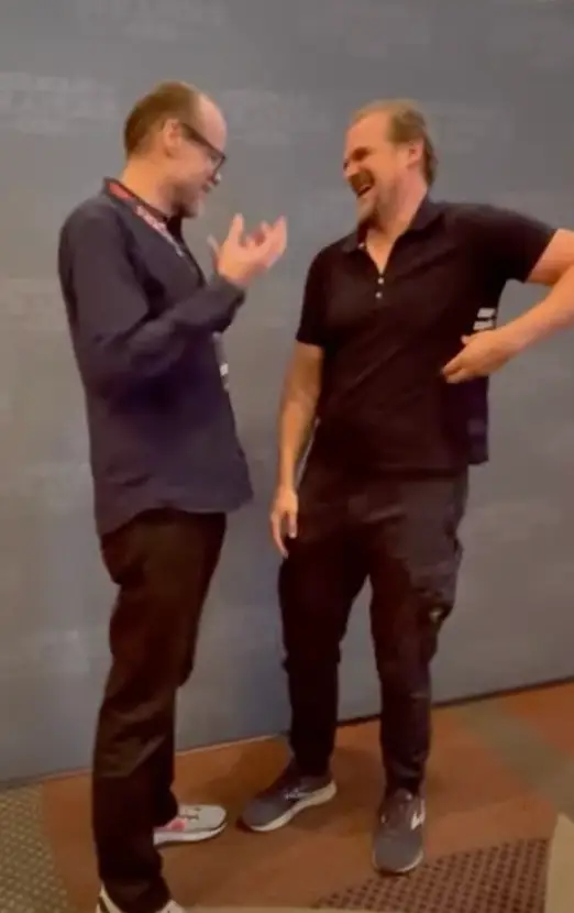 David Harbour met his Stranger Things character’s German voice actor.