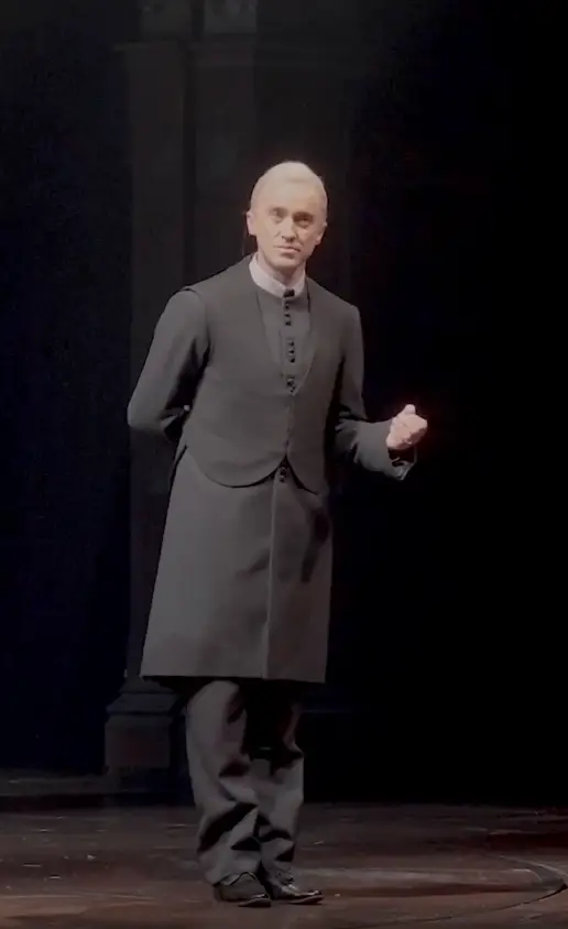 Felton remained in character during the thunderous applause (Instagram/@cursedchildus)