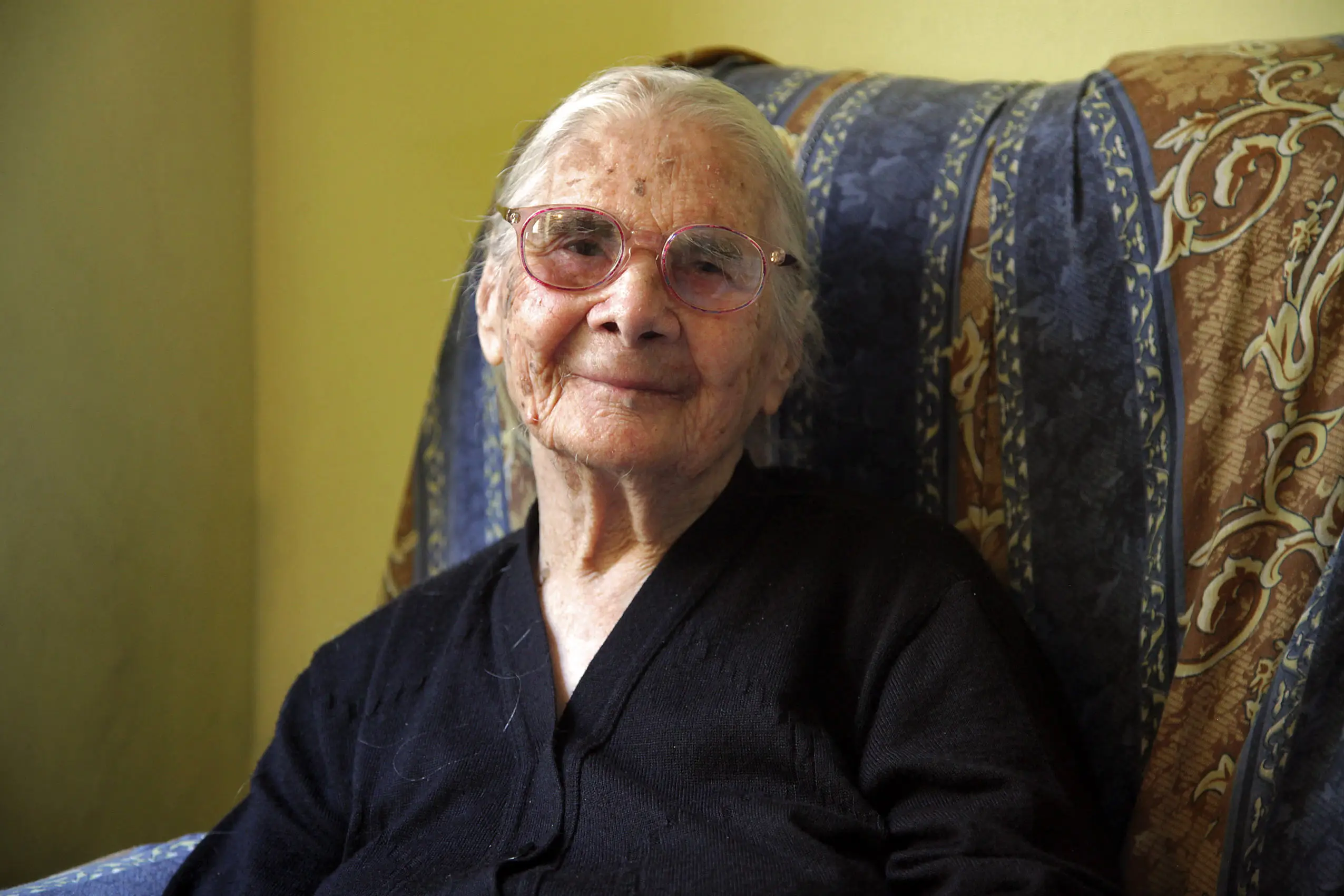 Consolata Melis pictured in 2012 at the age of 105, she would live for another three years after this photo was taken (ETTORE LOI/AFP/GettyImages)