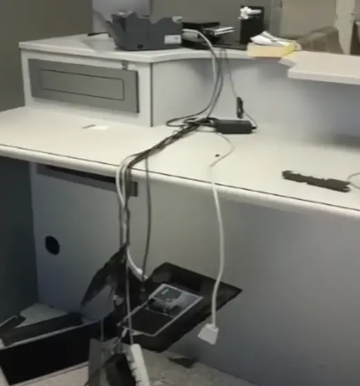 The man caused damage at the boarding gate.