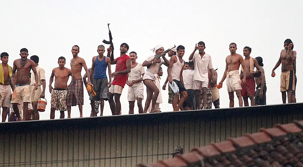 The prison during the brutal 2012 riots (Ishara S.KODIKARA/AFP via Getty Images)