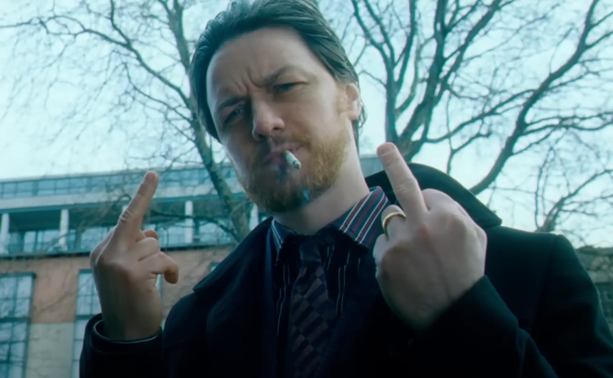 If you guessed that it's a child he's flipping off, you'd be correct (Starz Entertainment)