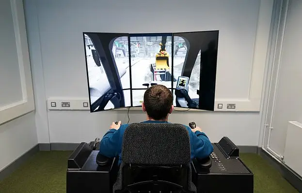 The construction vehicle simulator.
