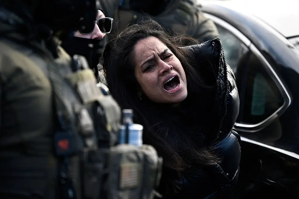 The woman was distressed when she was pulled out of her car (Stephen Maturen/Getty Images)