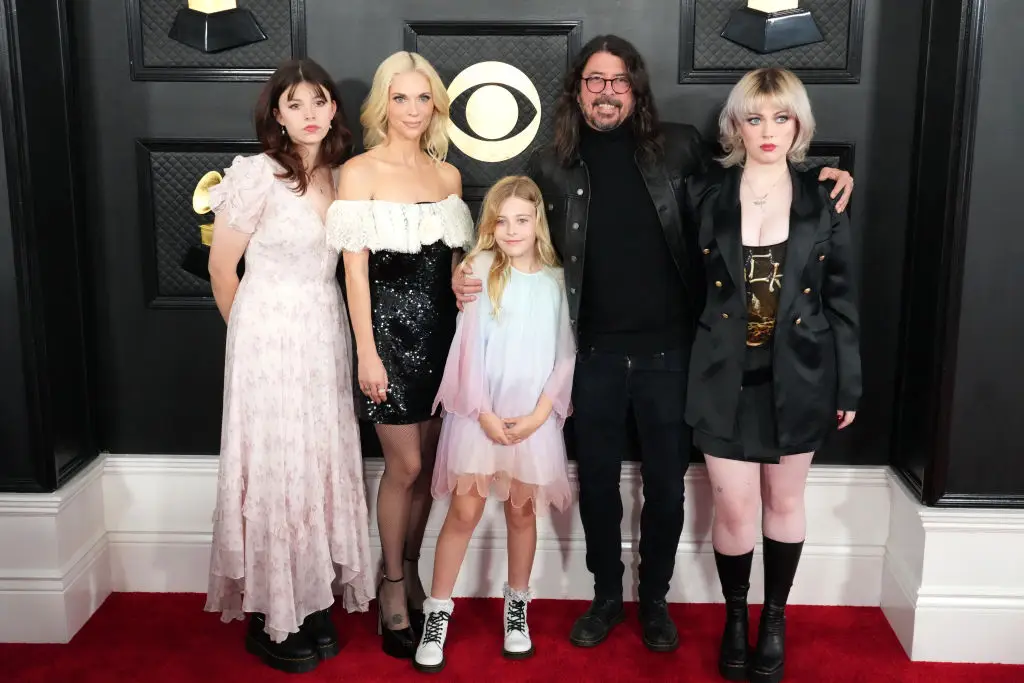 Grohl pictured with his wife Jordyn Blum and their three daughters (Jeff Kravitz/FilmMagic)