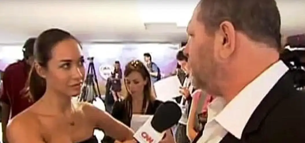 The singer and TV presenter interviewed the disgraced film producer at Cannes Film Festival (CNN)