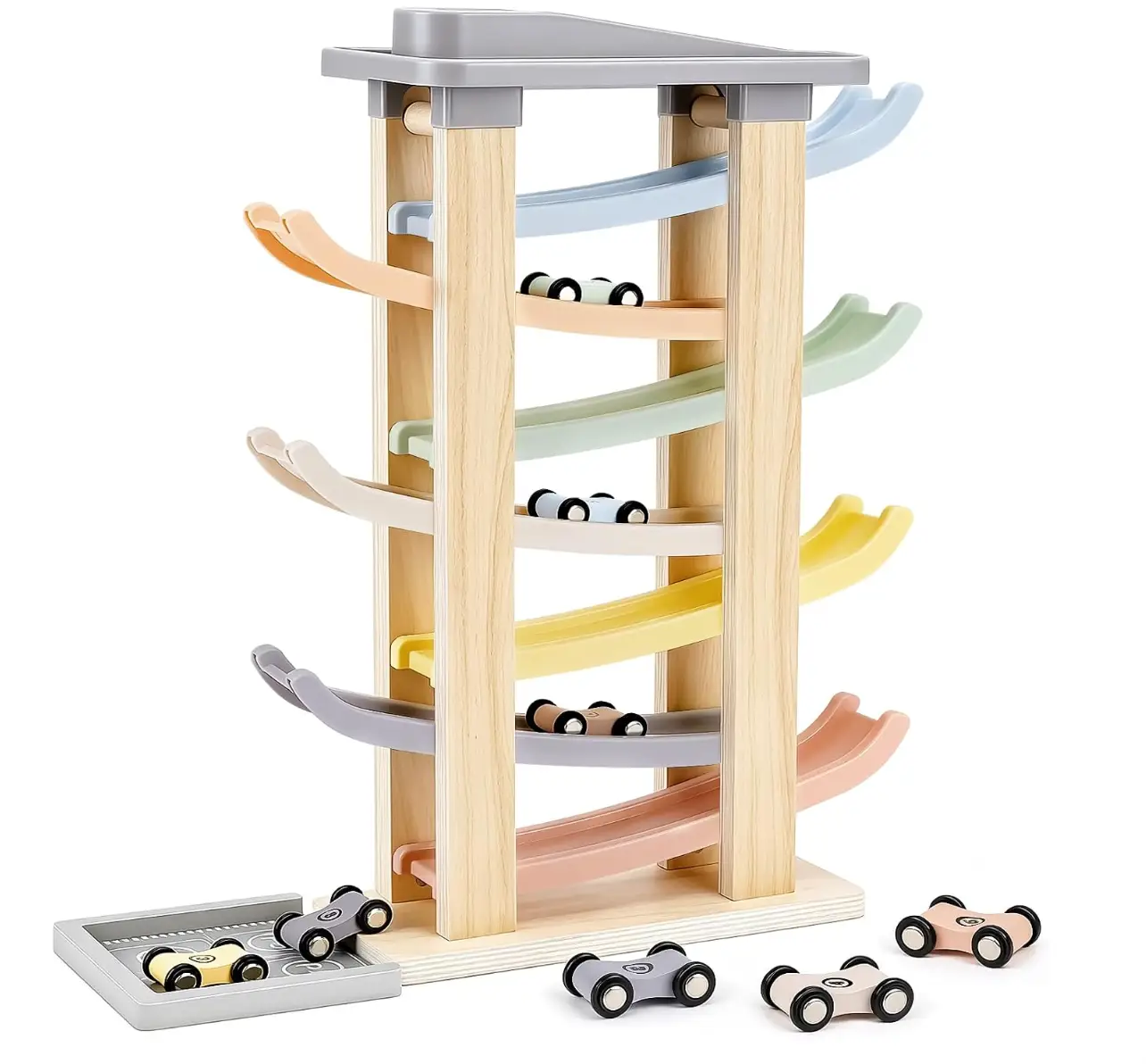 Joyreal Wooden Car Ramp Toy - Montessori Toys for 1 2 3 Years Old (Amazon)