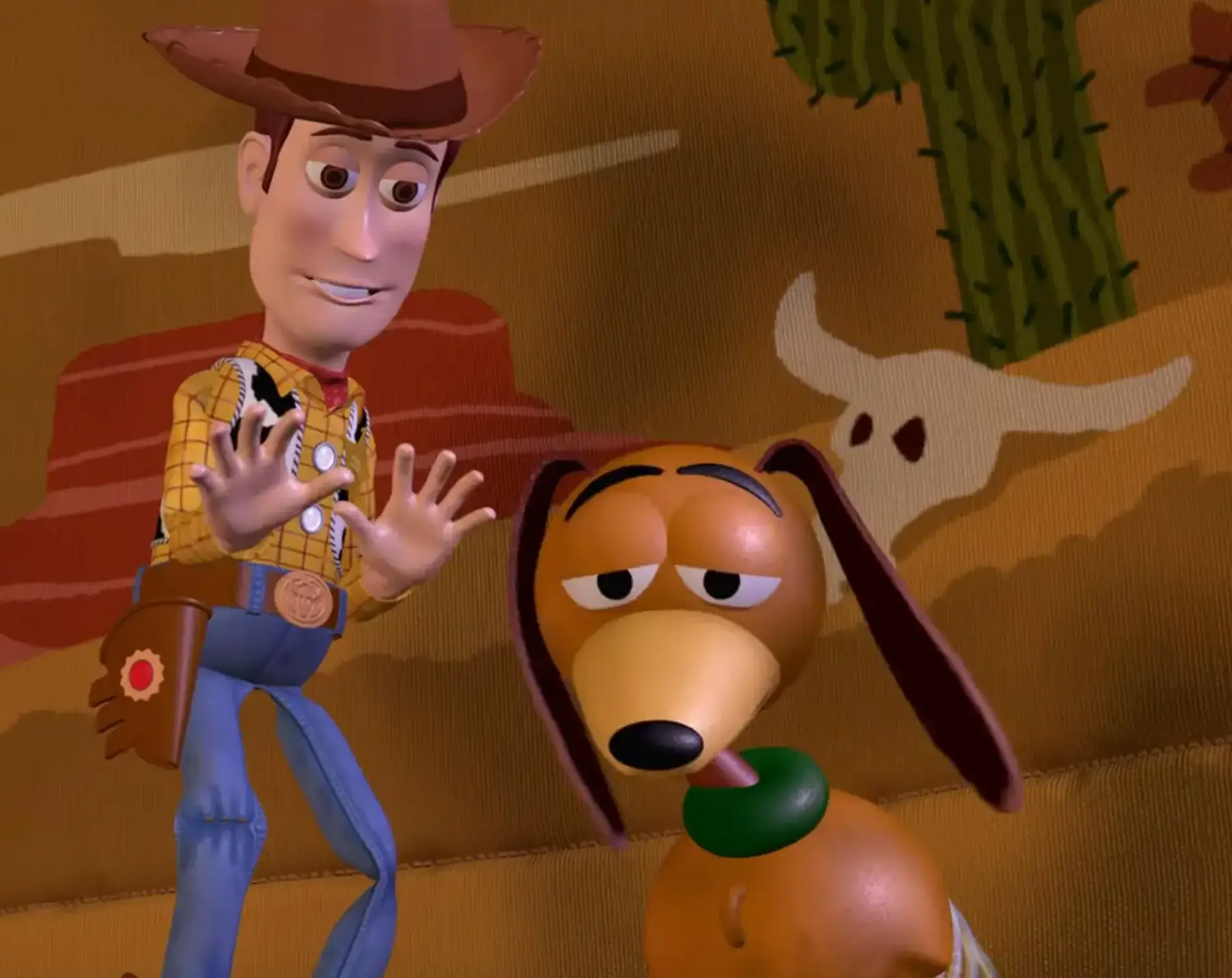 The original voice for Slinky was Jim Varney (Pixar)