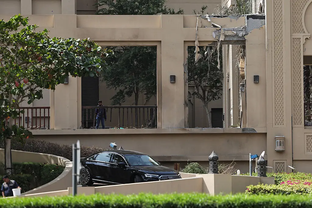 Dubai's Fairmont hotel, which was hit by an Iranian drone (Fadel SENNA / AFP via Getty Images)