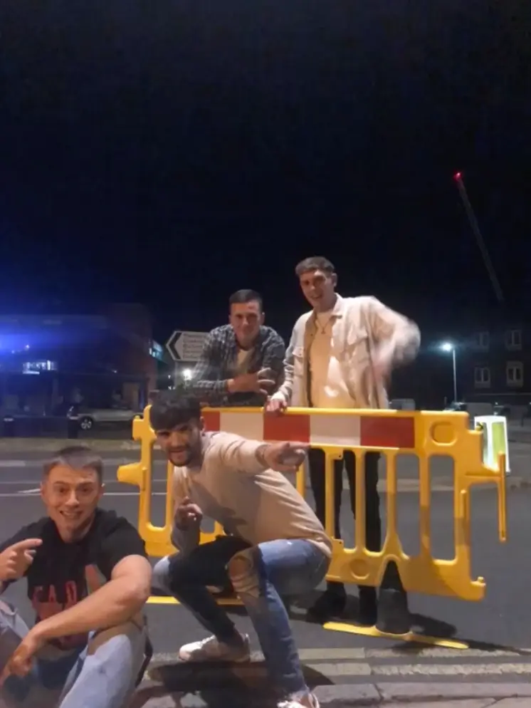 A group photo to mark their adventure.