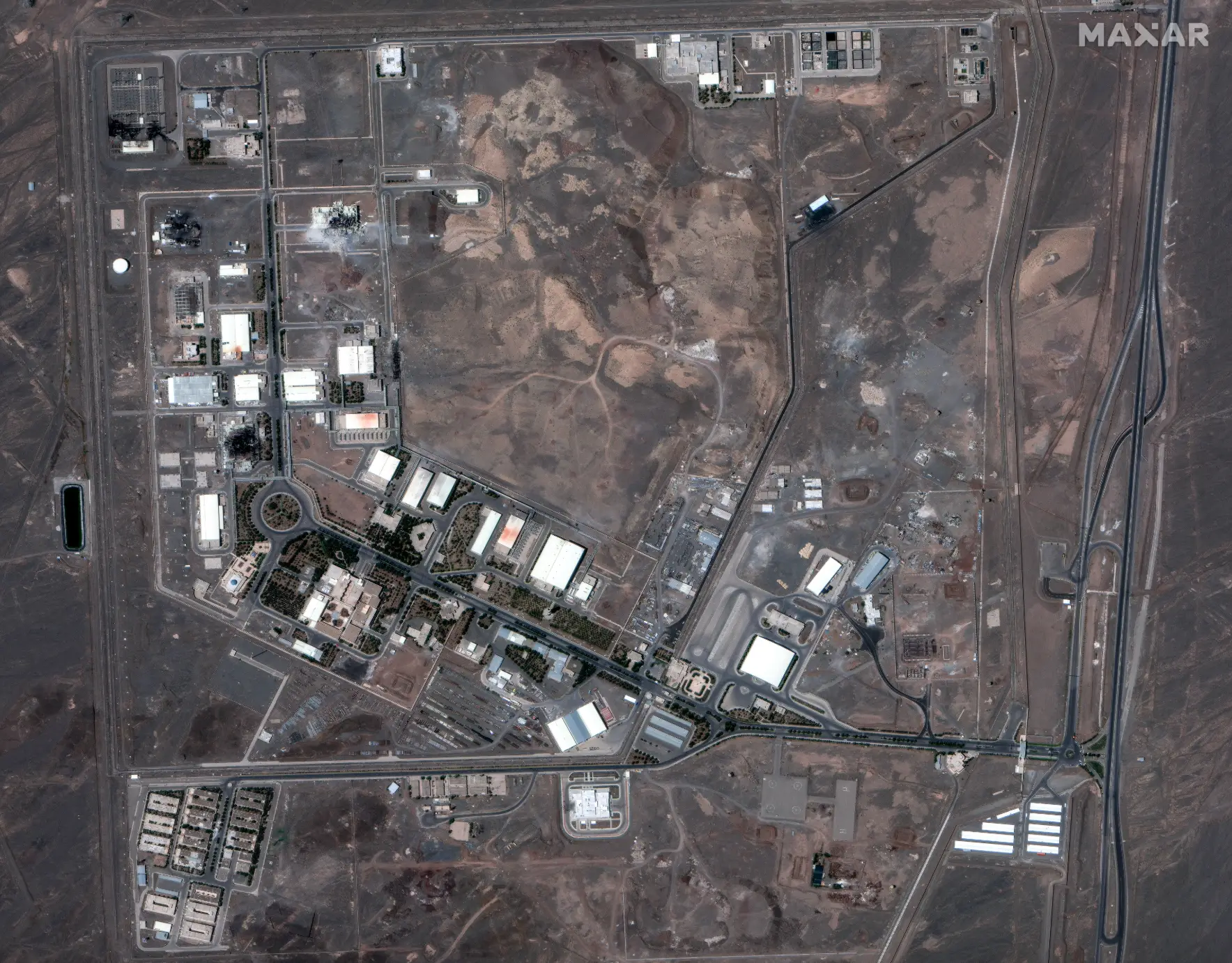 The Natanz base before the attack (Maxar Technologies)