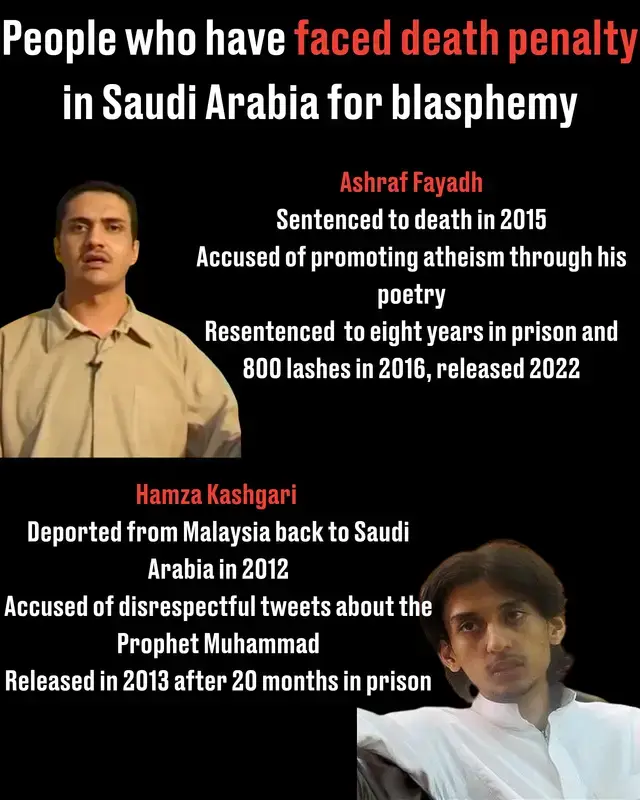 People accused of blasphemy in Saudi Arabia who faced the death penalty (LADbible/ITV/Supplied)