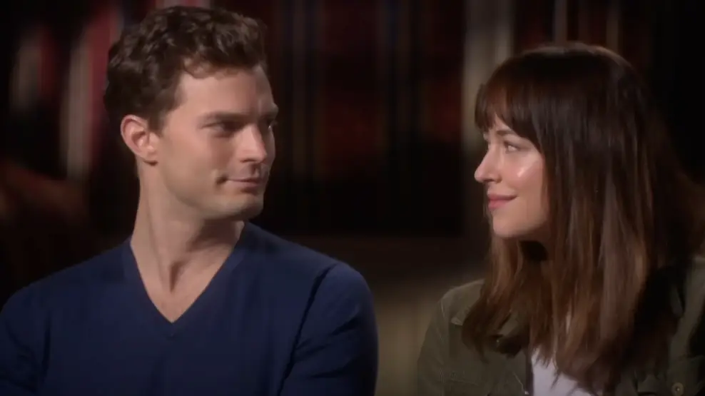 The pair were quizzed about the sex scenes in the flick (YouTube/Today)