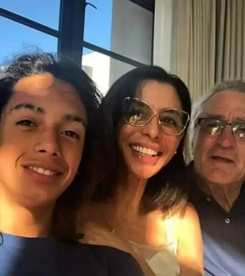 Leonardo with his mum and grandad.