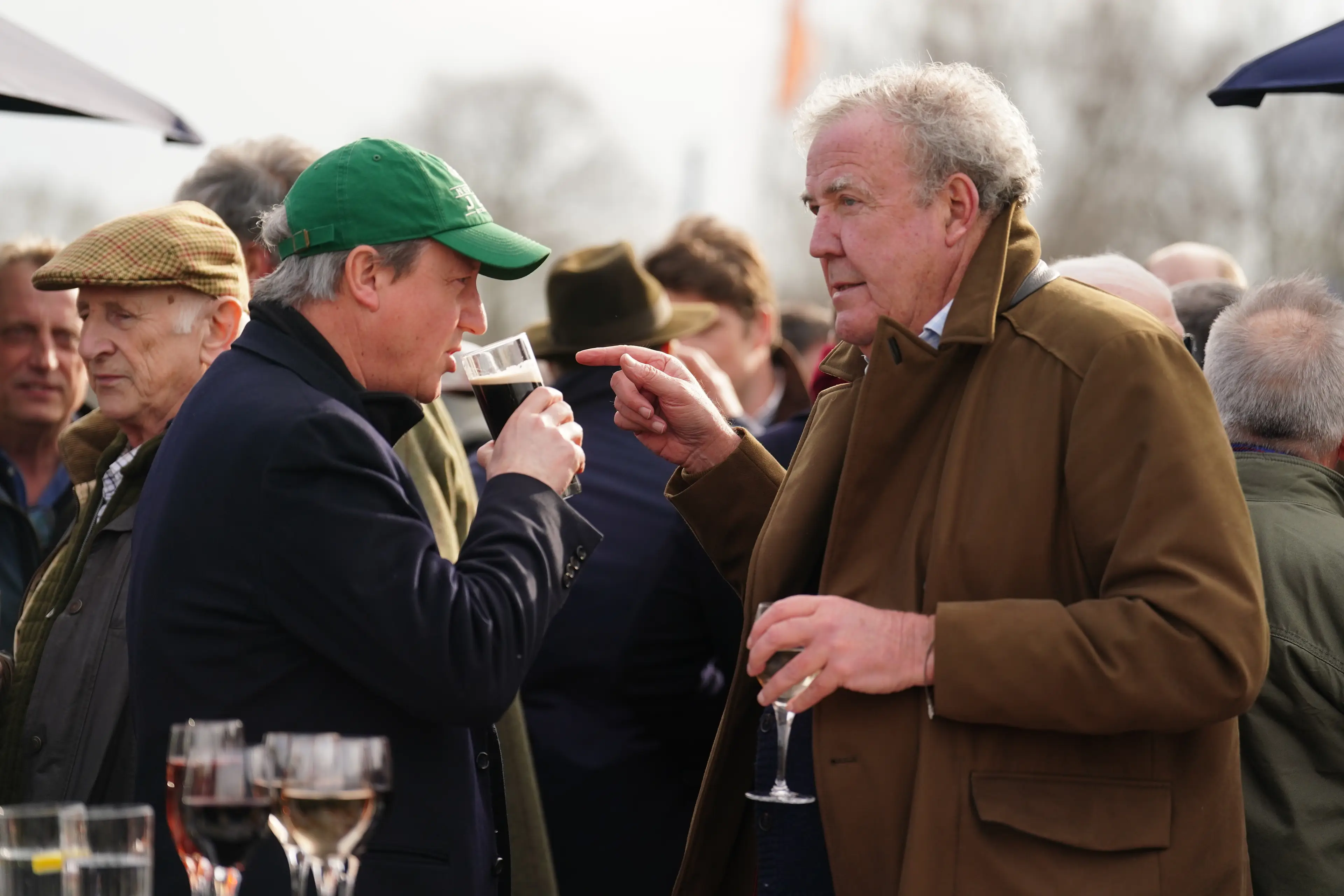 Clarkson enjoying a drink with a certain former Prime Minister who happens to be Diddly Squat's next door neighbour. (David Davies/PA Wire)