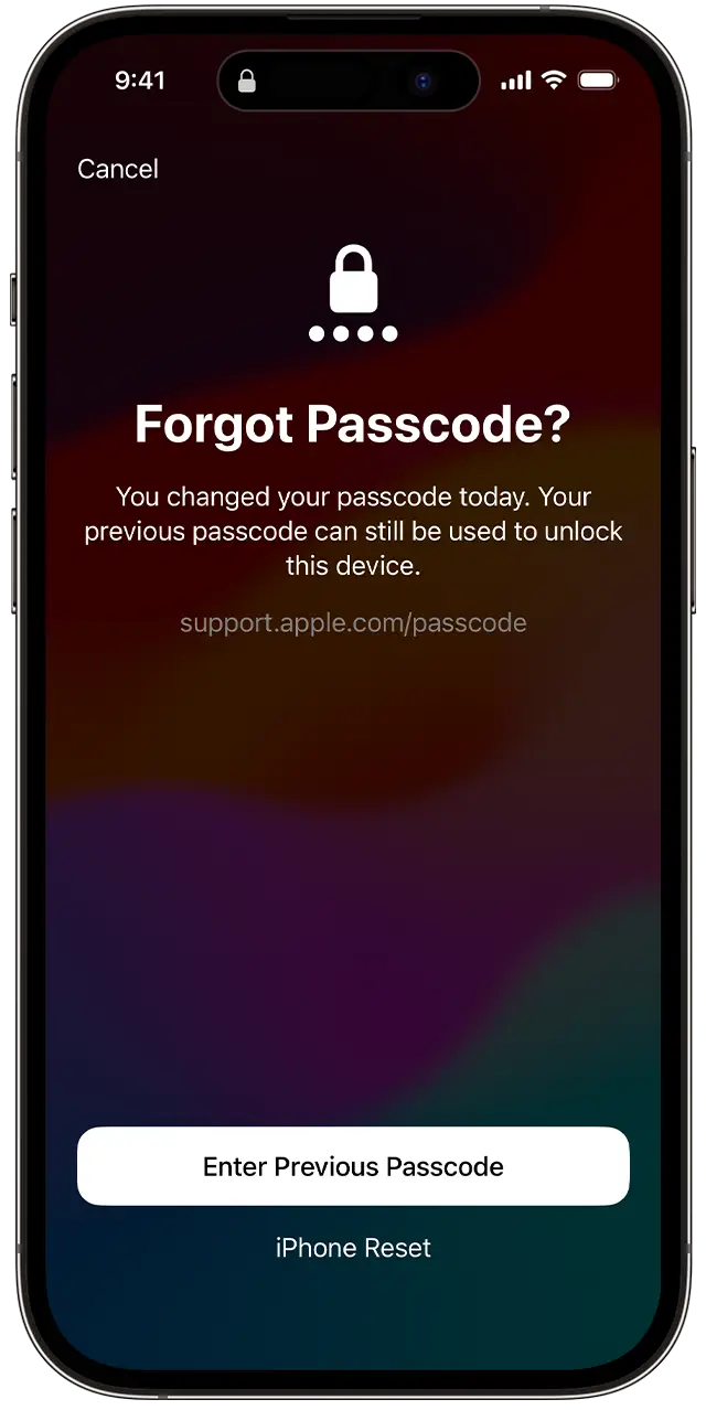 The 'Passcode Reset' feature has some security issues.